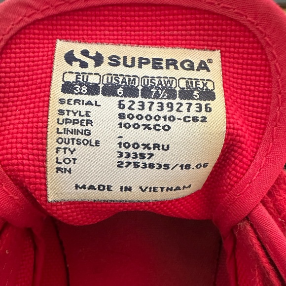 SUPERGA Red 2750 Cotu Classic Sneakers - Picture 9 of 12